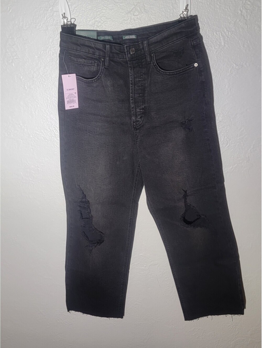 Wild Fable Women's Size 10s/30 Waist Highest Rise Distressed Black Jeans